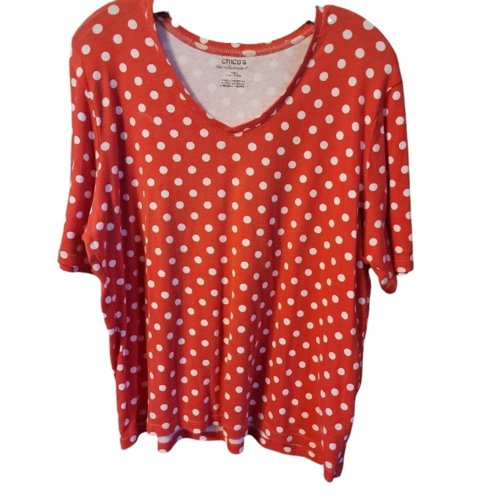 Chico's Red Polka Dot Women's Top